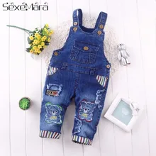 Bibicola весенний детский комбинезонов штаны для маленьких мальчиков детский джинсовый комбинезон хлопковый джинсовый комбинезон на лямках брюки для девочек