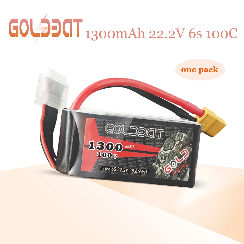 GOLDBAT 1300mAh 6S lipo батарея для Дронов fpv Lipo 22 2 V 100C упаковка с штепсельной вилкой XT60