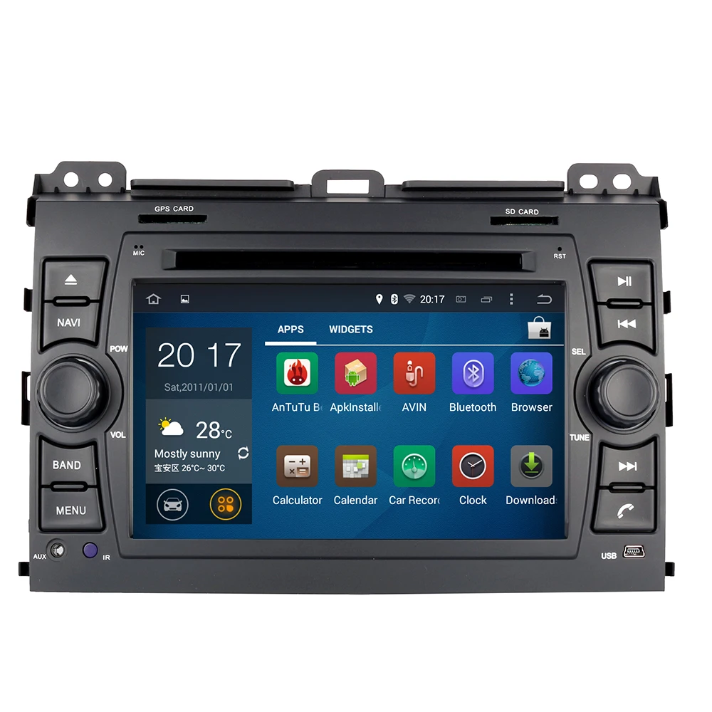 Best 1024x600 HD Car Multimedia player 2 din Auto DVD android 9.0Eight core 7 Inch For Toyota/Prado 120 2004-2009 Radio GPS BT RDS 3
