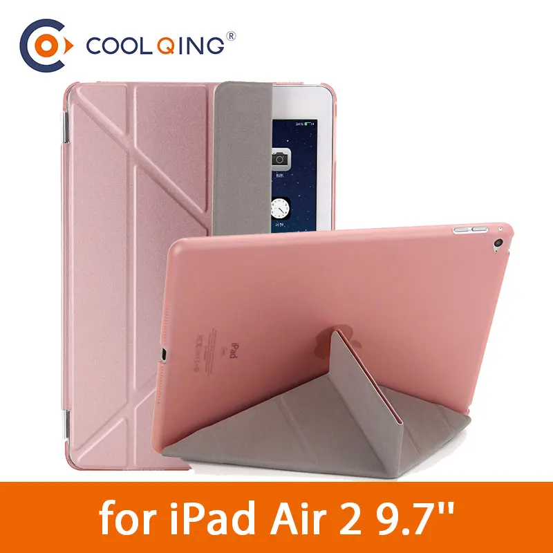 

Multi-folded Tablets Case For iPad Air 2 9.7 PU Leather Protective Cover Smart Wake Sleep Tablet Case For iPad Air Case Air2 9.7