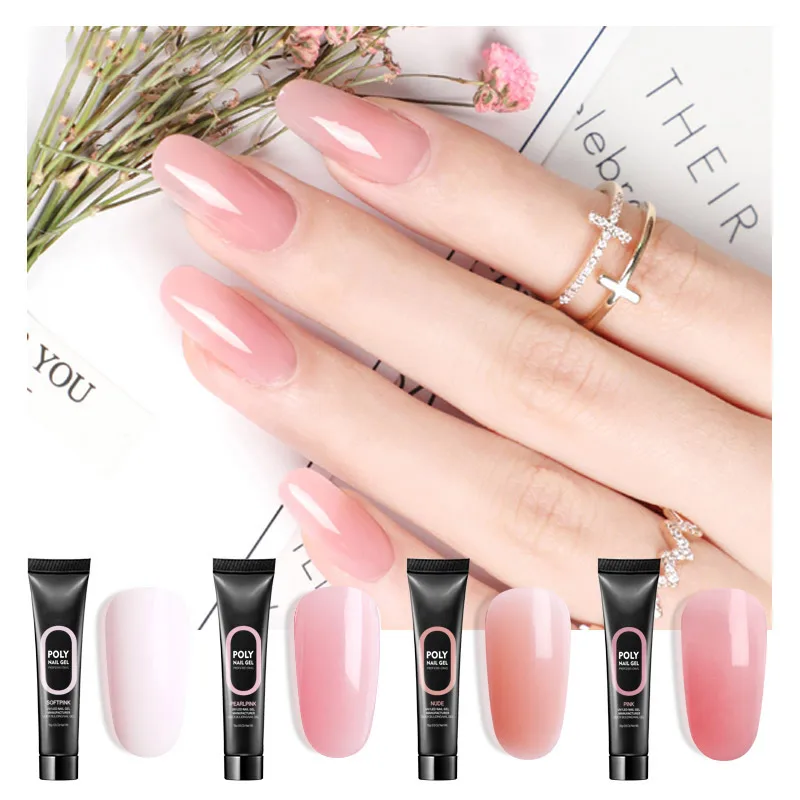 Лазурная красота продлить Led гель Наборы Nail Art французский ногтей прозрачный Цвет
