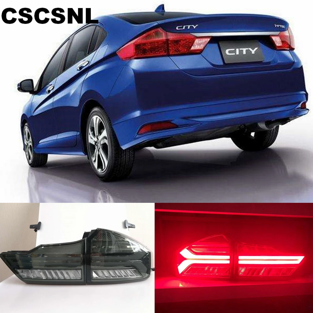 

CSCSNL 2PCS Car styling Tail Lights For Honda City 2014-2018 Led Tail Lights Fog lamp Rear Lamp DRL+Brake+Park+Signal lights
