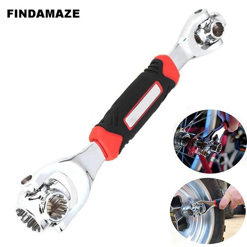 

FINDAMAZE Car Tools Socket Wrench 48 In 1 Tools Universal Wrench Spline Bolts Ratchet Repair Tools Bicycle Socket Torque Wrenchs