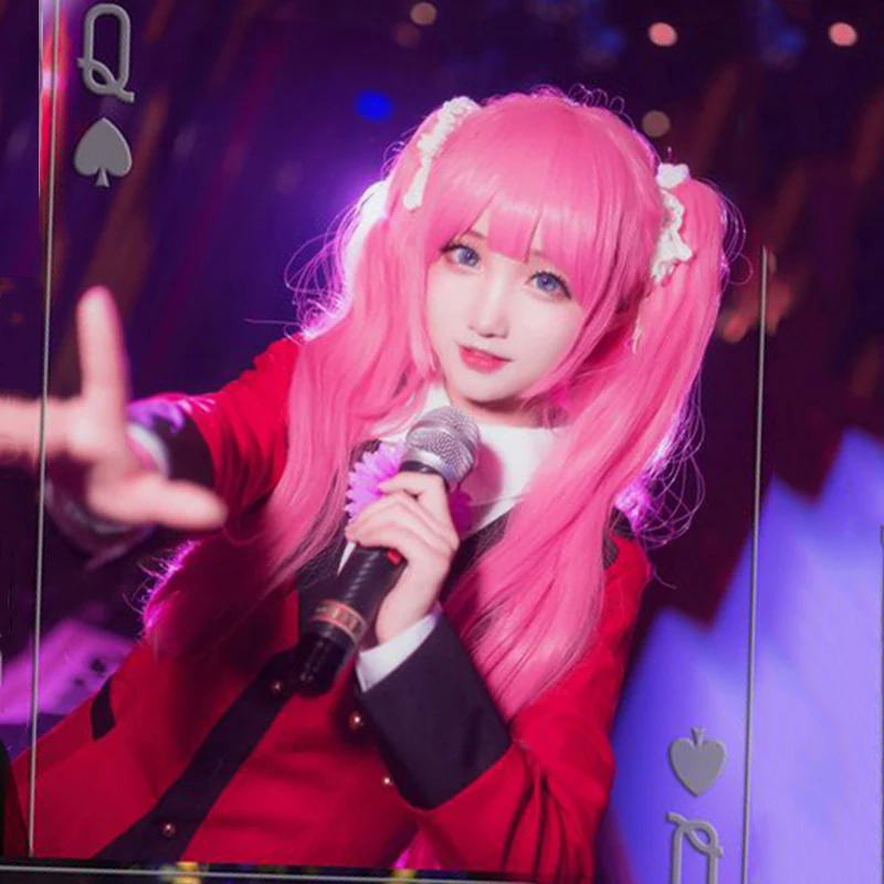 Аниме Comic Kakegurui косплей парик Yumemite Yumemi длинный розовый синтетический аксессуары