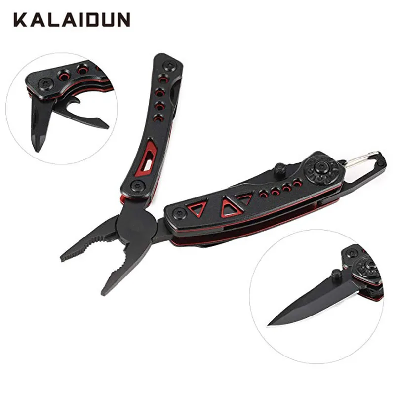 

KALAIDUN Mutiltool Pliers Multitool Folding Pocket EDC Keychain Hiking Camping Tool Knife Bottle Opener Screwdriver Kit Bits