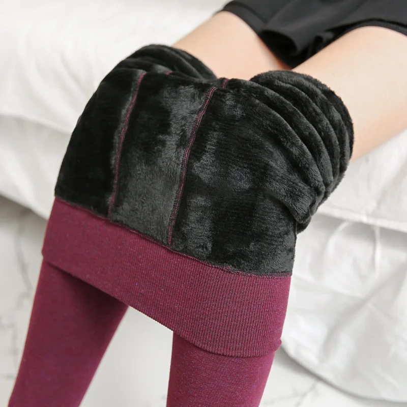 

2019 Newest Colorful Tread Pants Autumn plus Velvet Thickening leggings Manufacturers Wholesale Warm Leggings Thick Velvet Pants