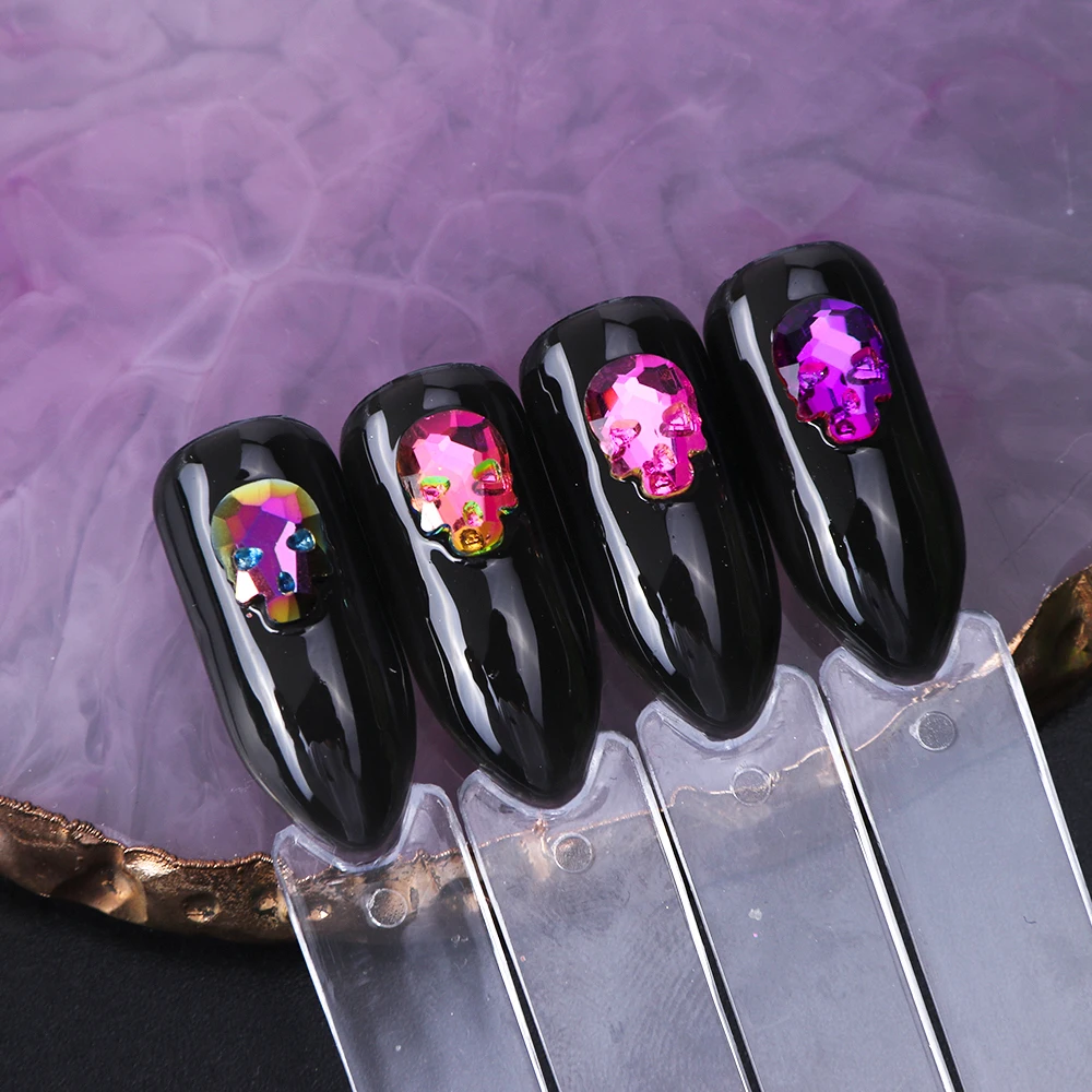 Shiny Rhinestones Nail Art Creative Skull Bone Decorations Glitter Flame Strass Nail Gems Flatback Stone Charms Accessory LA963 (6)