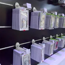 50 шт./лот) 7 дюймов Длина металлический белый цвет магнит безопасный замок крючки для slatwall в розничном магазине