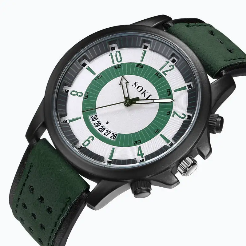 SOKI Reloj модные повседневные мужские часы с большим циферблатом и полым ремешком аналоговые Военные Спортивные кварцевые наручные часы Relogio Masculino