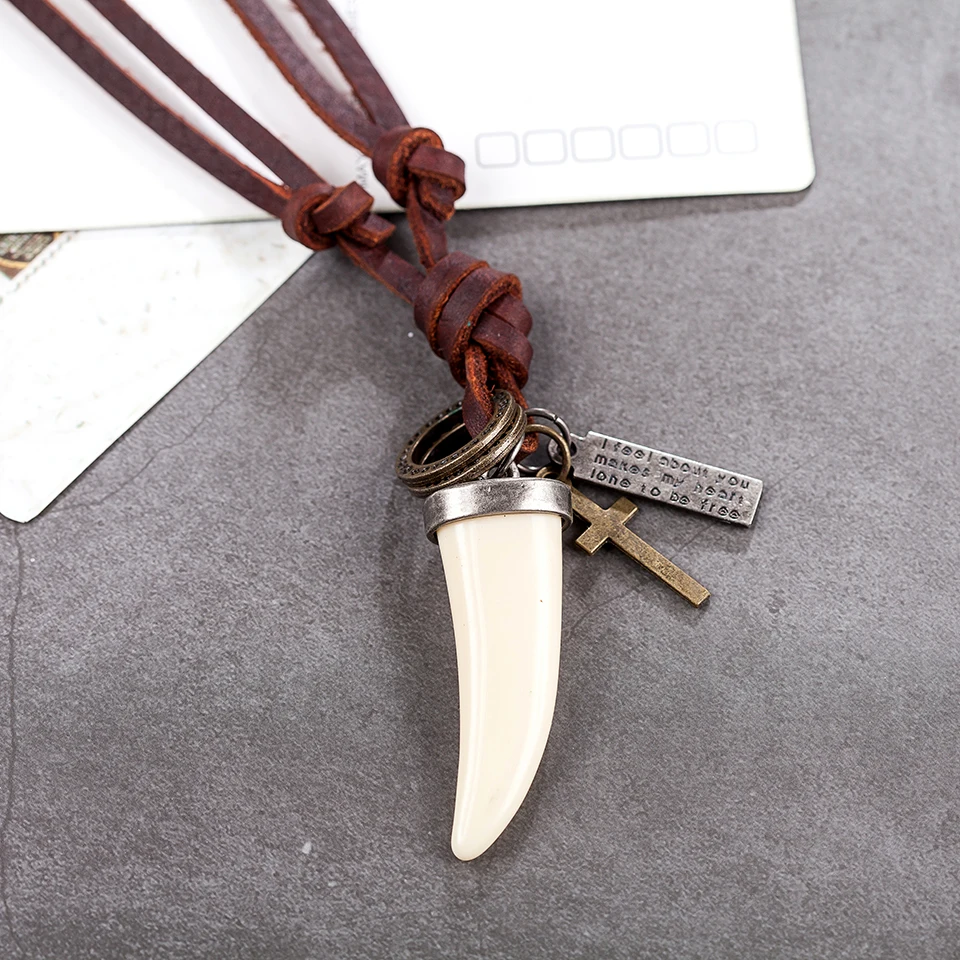 Mens necklace Dragon Dagger Pendant Punk Women Jewelry Statement Necklaces /& Pendants Kolye Vintage Long Leather Necklace Collier Femme