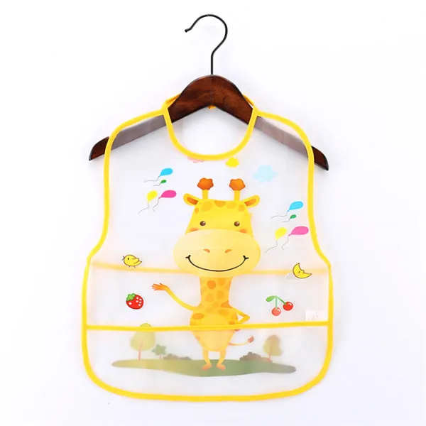 Cute Cartoon Soft Baby Bibs Feeding Apron Smock Waterproof Children Bib Burp Clothes Eat Toddler Baberos Bavoir Clothing - Цвет: Giraffe