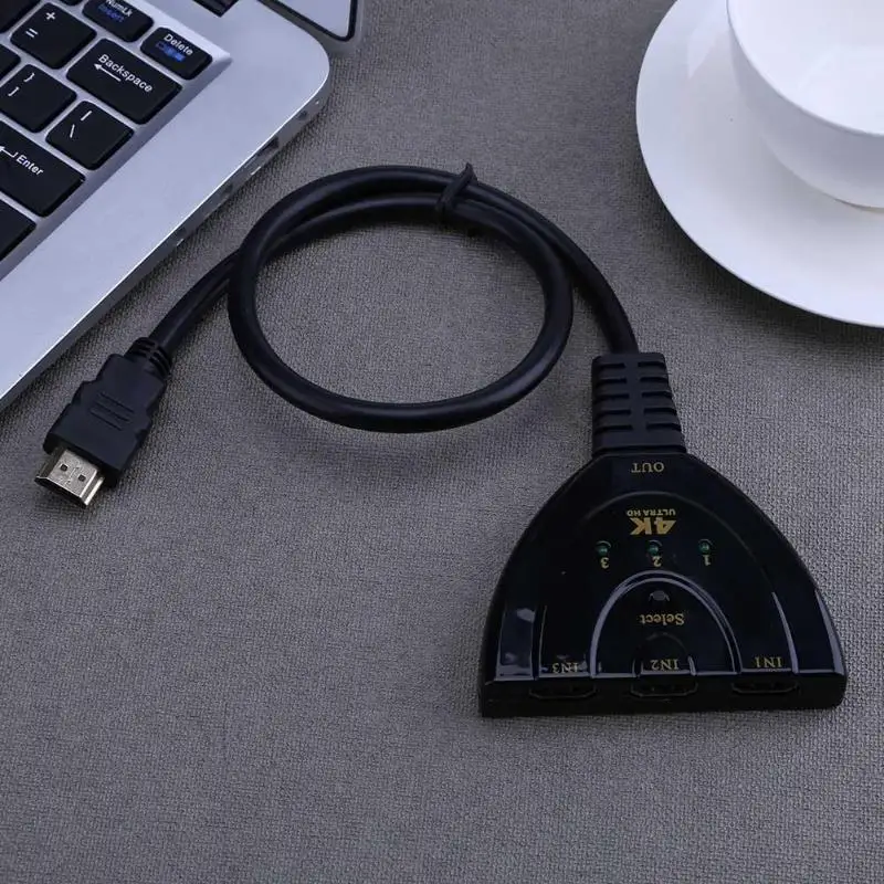 4K* 2K 3D 3-переключатель порта HDMI 1.4b 4K Выключатель HDMI делитель 3 в 1 кабель