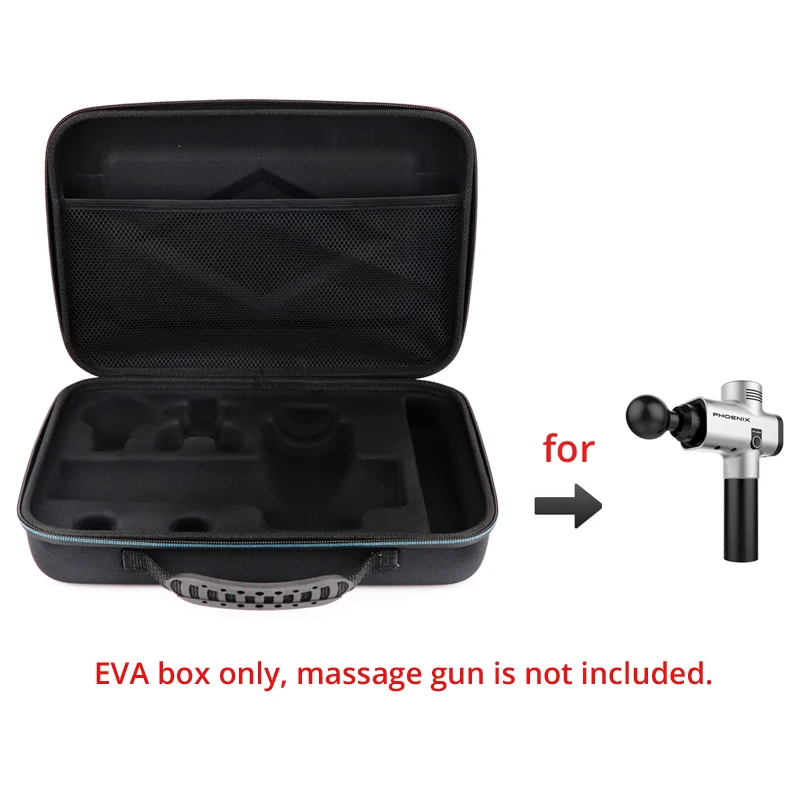 

EVA Box for Massage Gun of 4 Massage Head & 1 Charger Travel Bag Portable Case Only Massager is Not Included Durable and Light