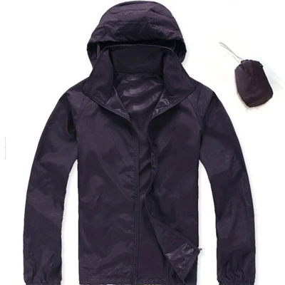 YOUGLE мужские и женские быстросохнущие куртки для кожи водонепроницаемые пальто с защитой от ультрафиолета Спортивная одежда для отдыха на природе походная Мужская и женская дождевик - Цвет: Purple