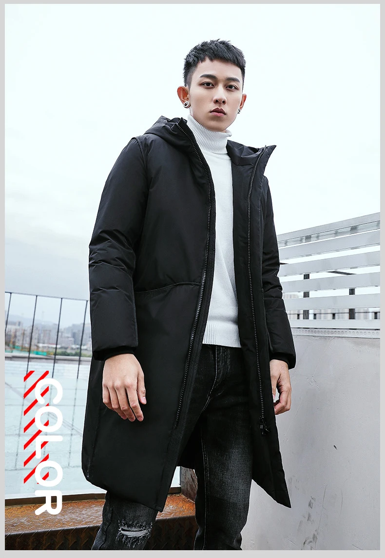 Новые зимние куртки мужские повседневные средней длины толстые зимние пальто мужские однотонные с капюшоном парка мужская одежда пальто