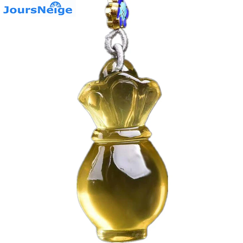 Wholesale Yellow Natural Crystal Pendants Carved Wishful Bottle Pendant
