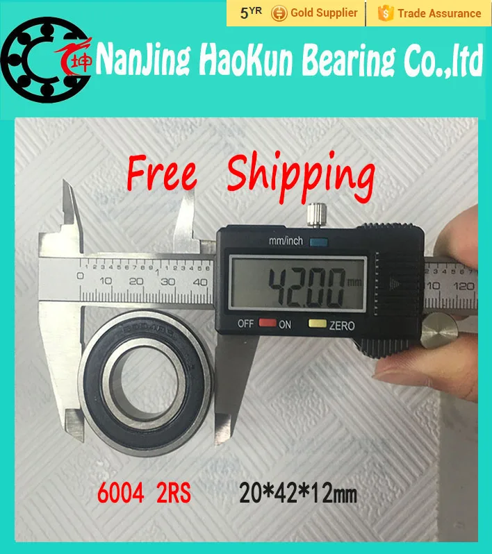 20 шт./лот 6004-2RS 20*42*12 герметичный радиальный подшипник 6004 2RS 6004RS шарикоподшипниками