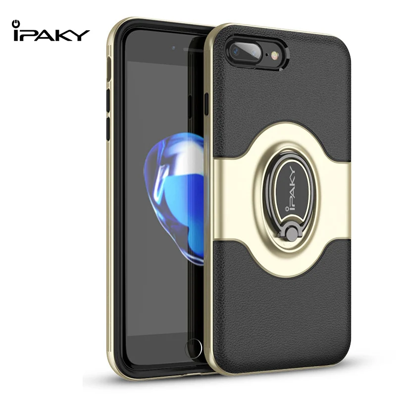 

IPAKY Case For iPhone 7 / 8 Ring Holder Shell Vehicle Magnet function TPU+PC Armor Shock absorption Case For iPhone 7/8 Plus