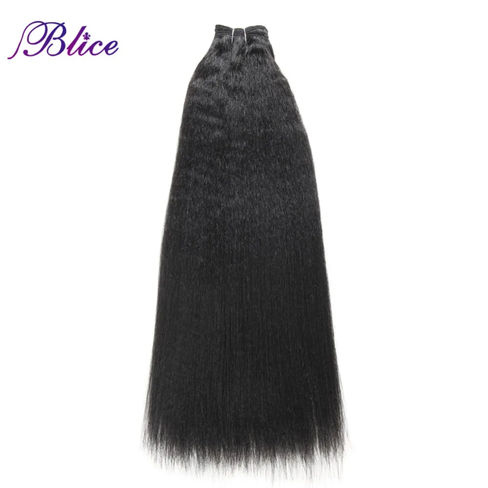 

Blice Kinky Straight Hair Weaving 12-24Inch Pure Color Synthetic Wave Hair Extension For Black Women Hair Bundles One Piece Deal