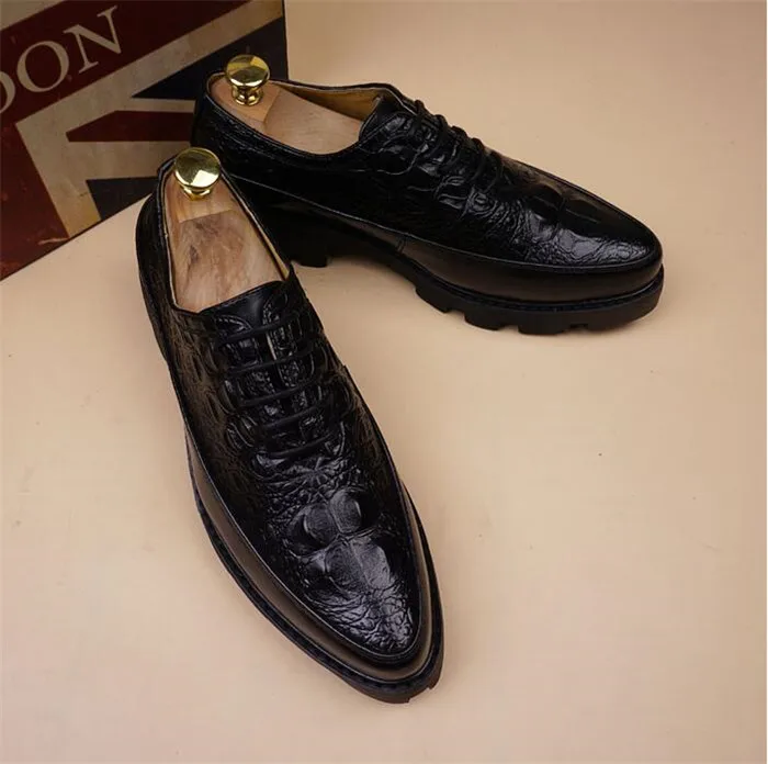 De Homens Vinho Outono up Toe Inverno Em Britânicos Preto Pic Sapatos Aumentou vermelho Couro Relevo Casuais Lace Apontou as Ur47r0