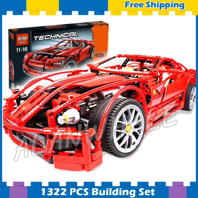 1322 шт. 3333 Technic Formula Racing Car Racers 1:10 весы 599 GTB модель строительные блоки Обучающие DIY