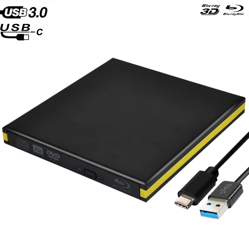 Внешний оптический привод Type C + USB 3 0 Bluray 3D проигрыватель BD RE записывающее