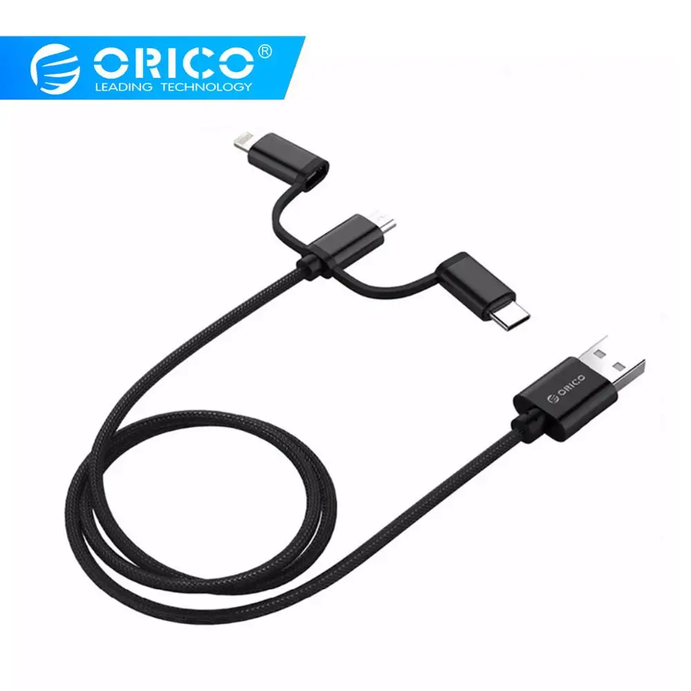 

ORICO 3 in 1 USB Cable For iPhone 8 7 Micro USB Cable Fast Charging USB Type C for Oneplus 5 Samsung Galaxy S8 LG V3