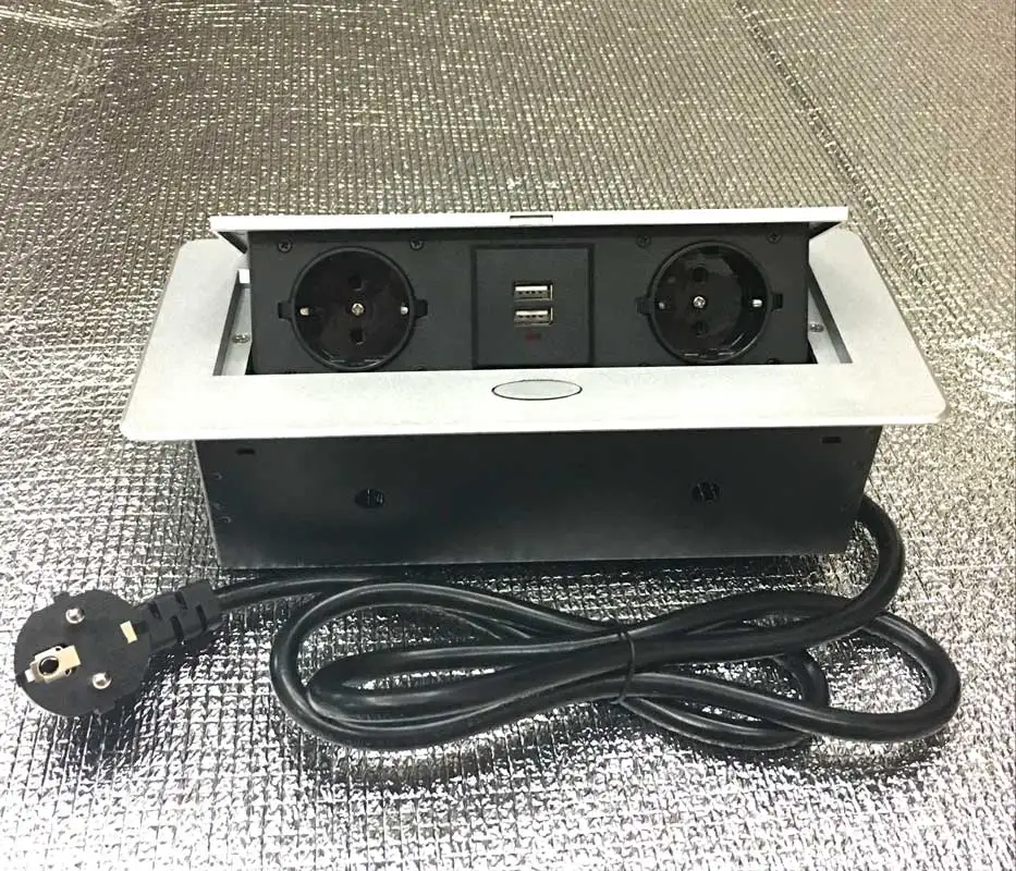 

GONGFENG Hot Sale New Germany Standard Desktop power Double USB (charg )Connection Box office Conference Table Socket Wholesale
