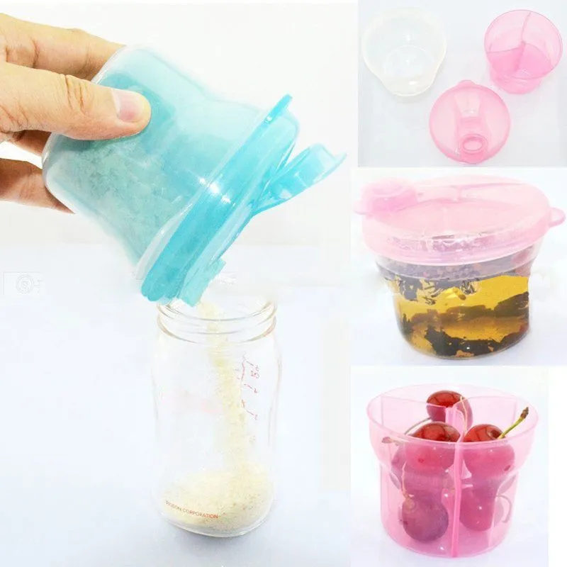 Портативный для малышей кормления сухое молоко и Еда бутылка контейнер 3 ячейки сеточная чашка