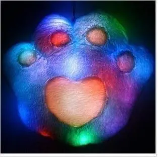 New Fashion Romantic Bear's Paw Shape LED Light Up Pillow Cushion Bedding Blue freeshipping wholesale | Дом и сад