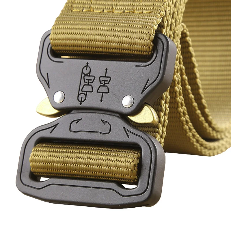 Tactical Belt Men Military Army Survival Nylon Belt SWAT Heavy Duty Metal Buckle Equipment Carry Combat Waistband 110-140CM