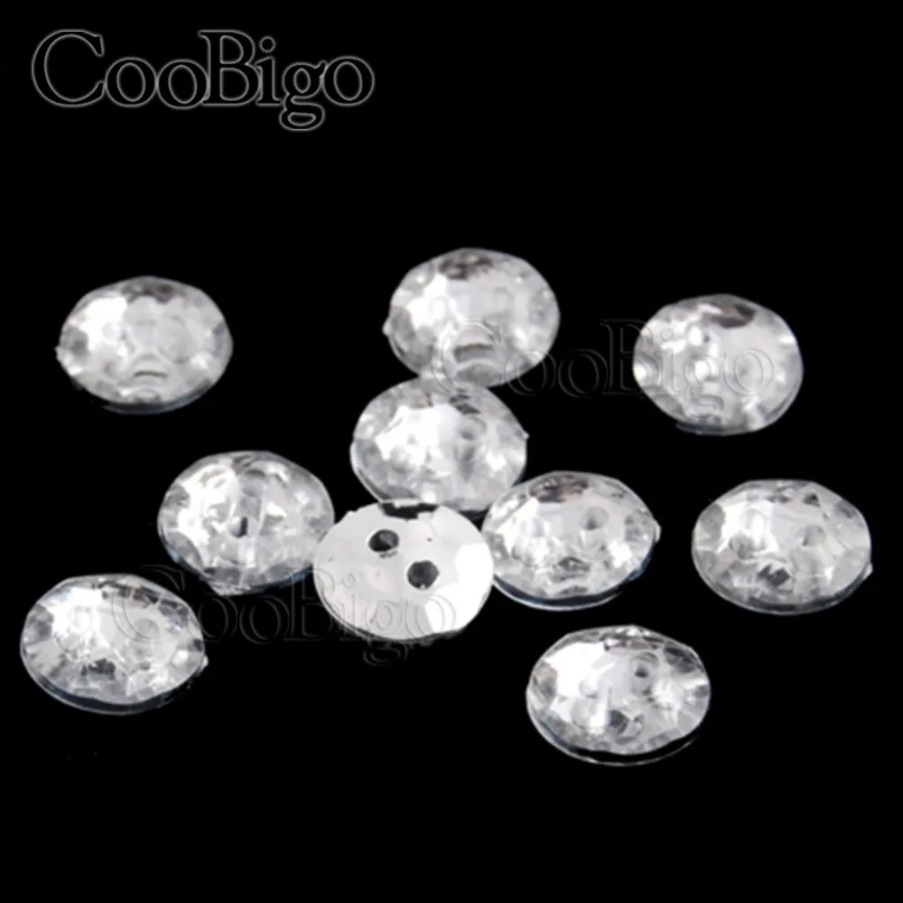

50pcs Pack Dia.11mm Acrylic Sewing Rhinestone Button White Clear For Apparel Bag Shoes Kids Craft Accessories