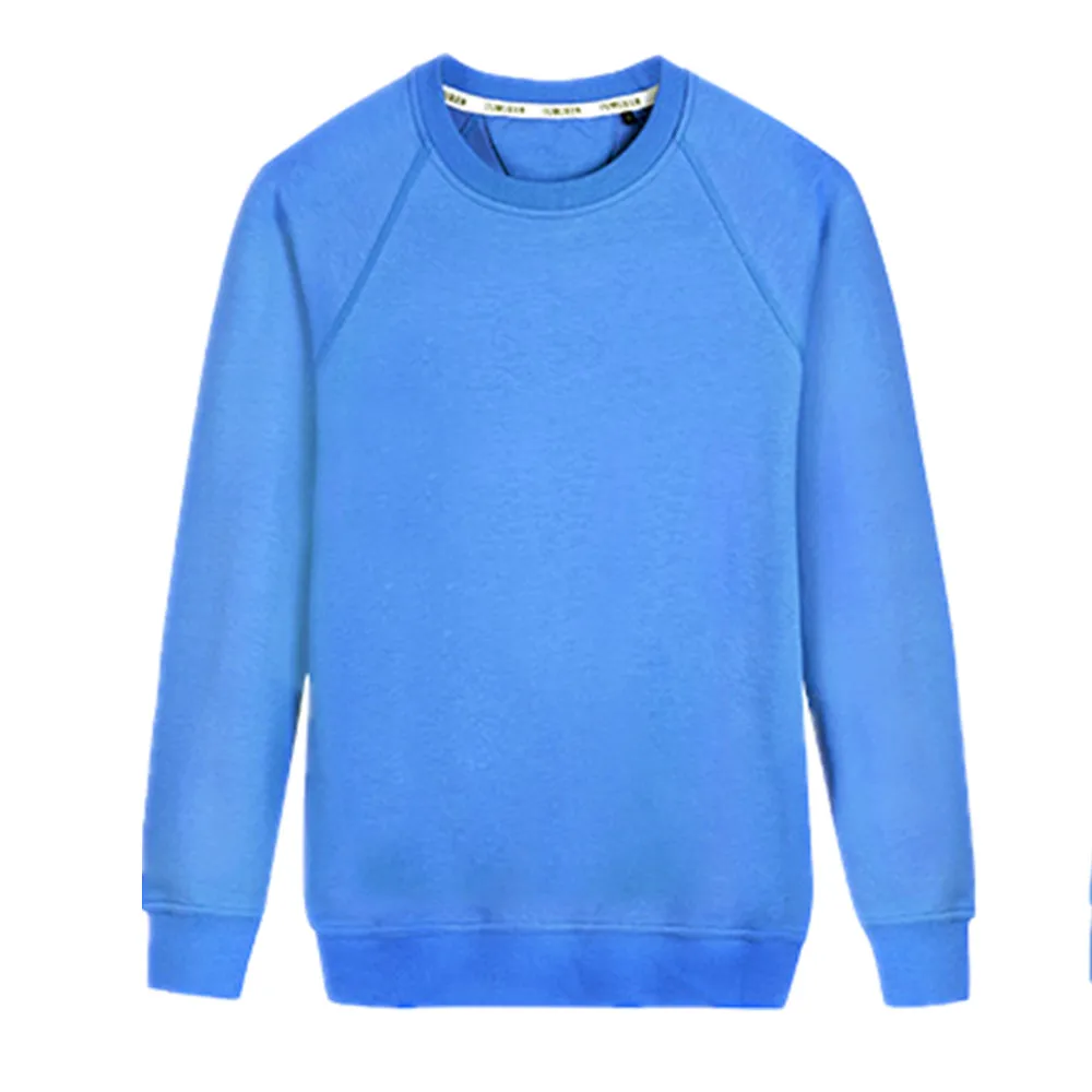Простые однотонные базовые толстовки с капюшоном для мальчиков; унисекс; флисовый пуловер с круглым вырезом для девочек; цвет темно-синий; верхняя одежда; свитер; детская одежда; RKH175002 - Цвет: Небесно-голубой