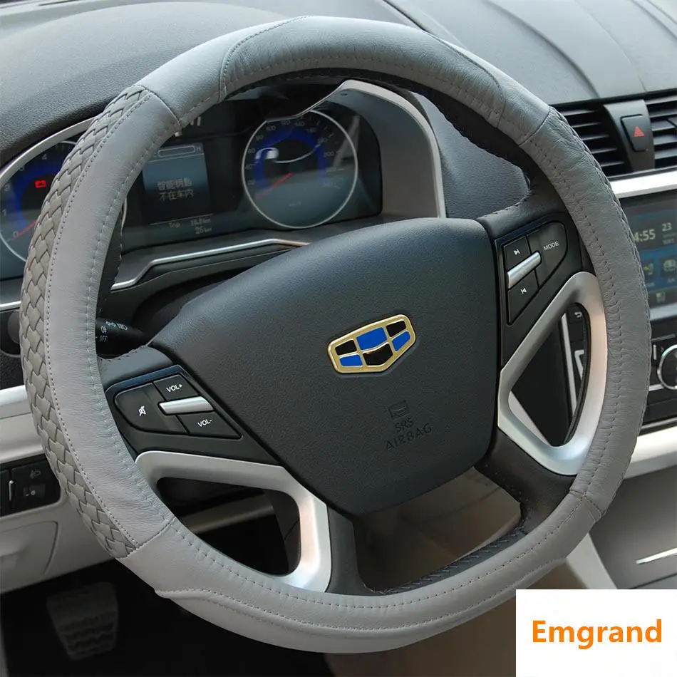 Для Geely Emgrand 7 EC7 EC715 EC718, EC7-RV EC715-RV EC718-RV, X7 EmgrarandX7 EX7, 8 EC8 воловья кожа Чехлы рулевого колеса автомобиля