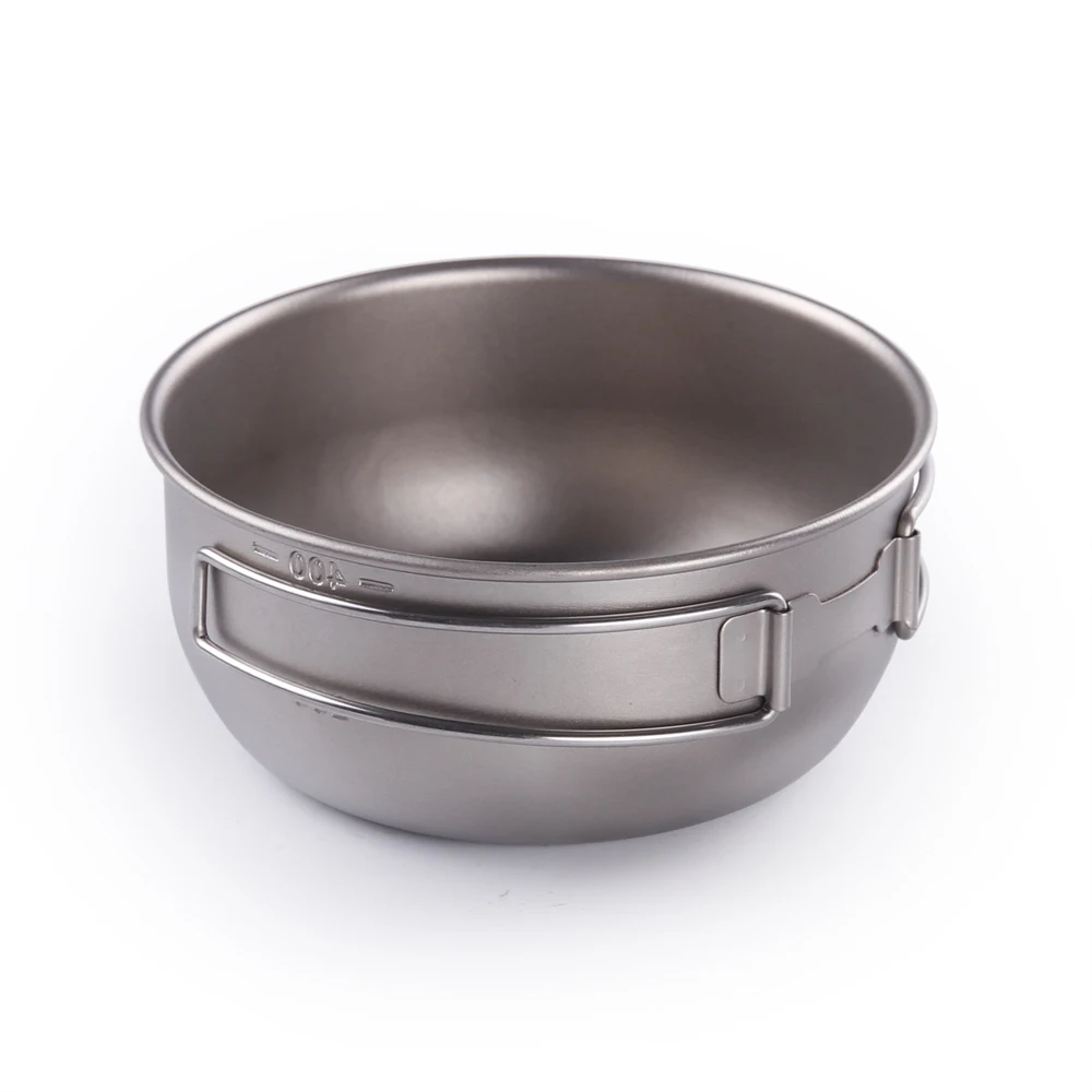Ultralight Titanium Bowl Foldable Tableware Pot Backpack Cookware 400ML