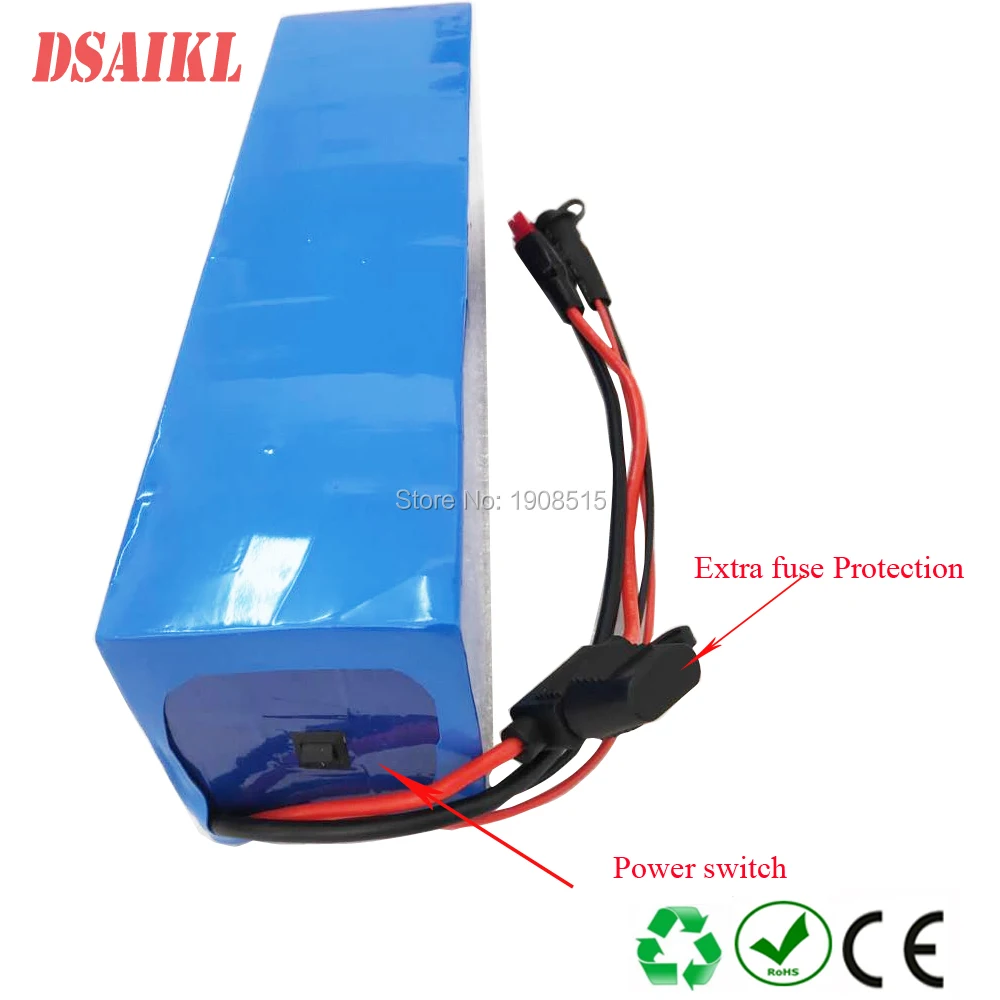 

500W 750W powerful 48V 14ah use 13S4P high quality Korea 18650 3500mah cells li-ion battery pack with charger