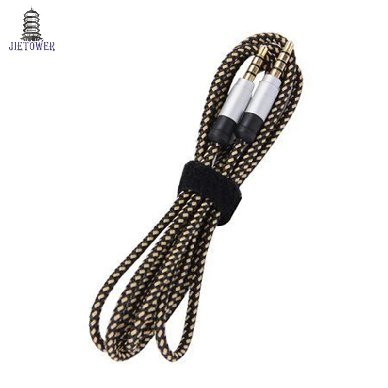 100pcs lot Jack 3 5mm Audio Cable Nylon Braid 3 5 Car AUX Cable 1 5M 3M Headphone audio Code for Phone MP3 Car Speaker wholesale