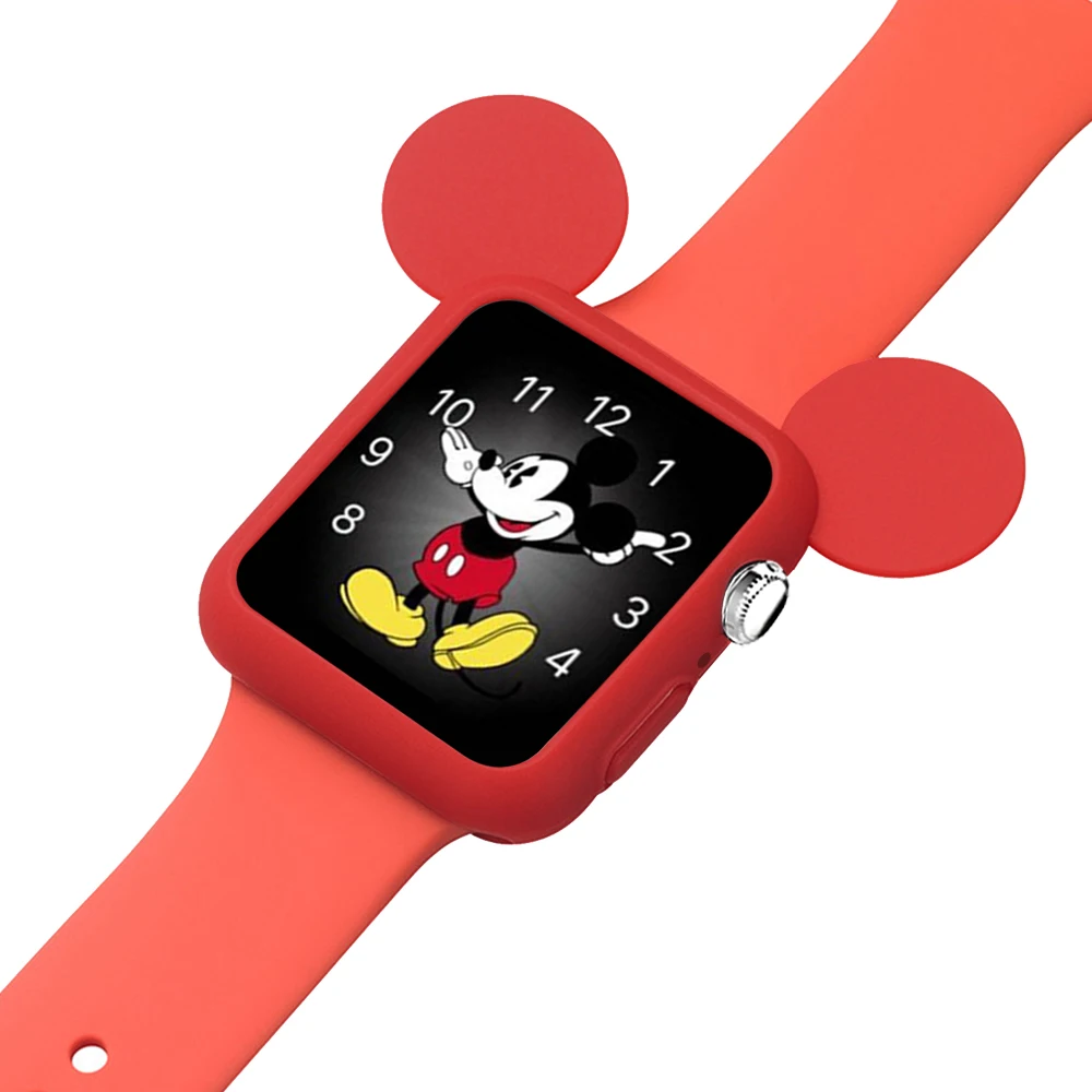 Силиконовый чехол YUKIRIN с милым Микки Маусом для Apple Watch iwatch Резиновая серия 4 3 2 1 крышка 38 мм 42 мм 40 мм 44 мм девочка ребенок