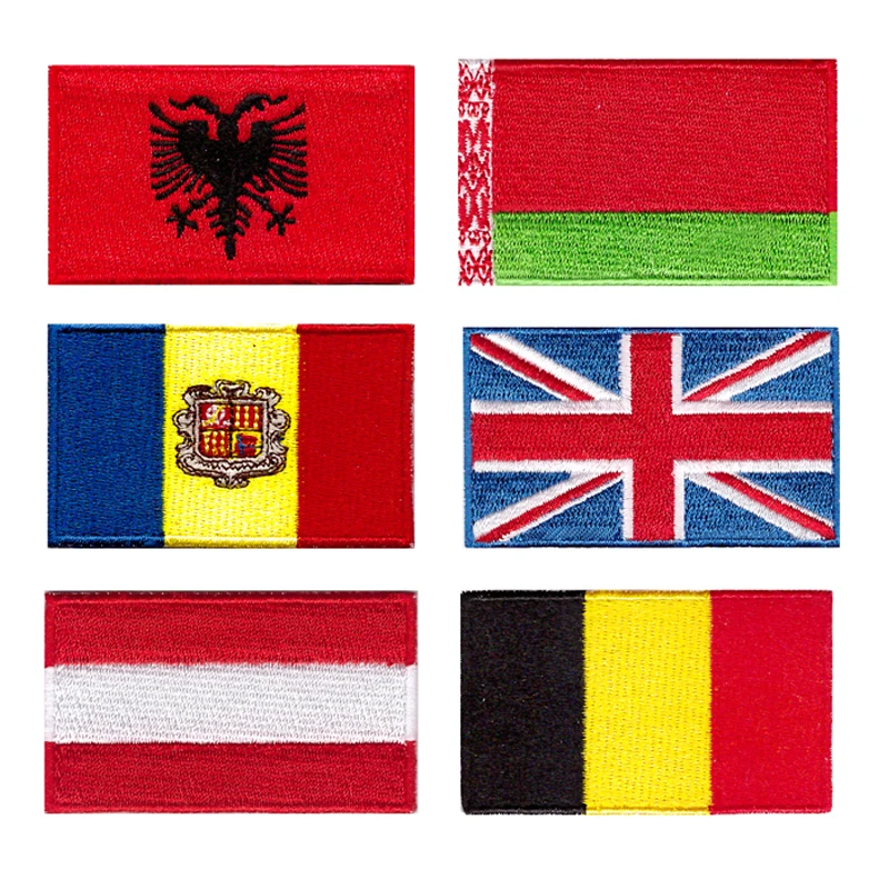 

More than 200 countries iron on patches for clothing / 10 PCS patch embroidery flag,accept customization