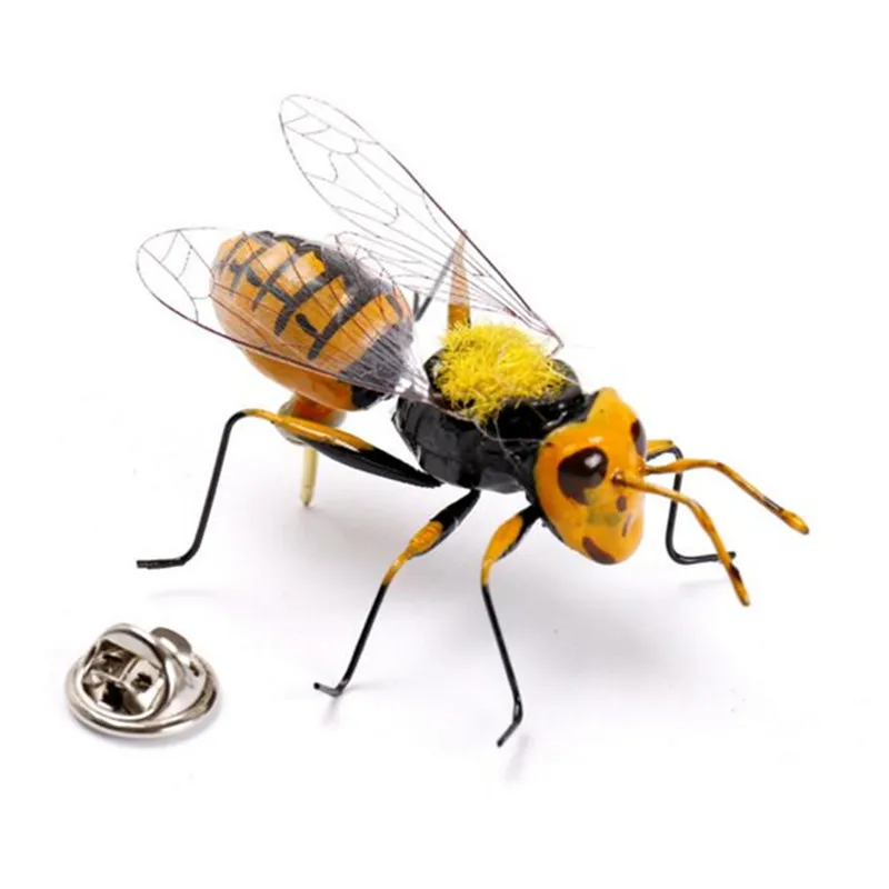 Bovvsky 3d металлическая стерео пчела брошь кнопка мужские Броши животное брошь на булавке винтажная Мужская Женская булавка на воротник