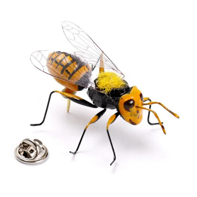 

Bovvsky 3d metal stereo bee brooch button men brooches animal brooch pin vintage men women collar pin
