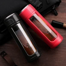 Nueva Botella de Agua de Cristal Mi Botella Deportiva Con Colador de Té de Infusión de Acero Inoxidable Fruta Vaso de Taza de Agua de Plástico Bicicleta de Ciclo