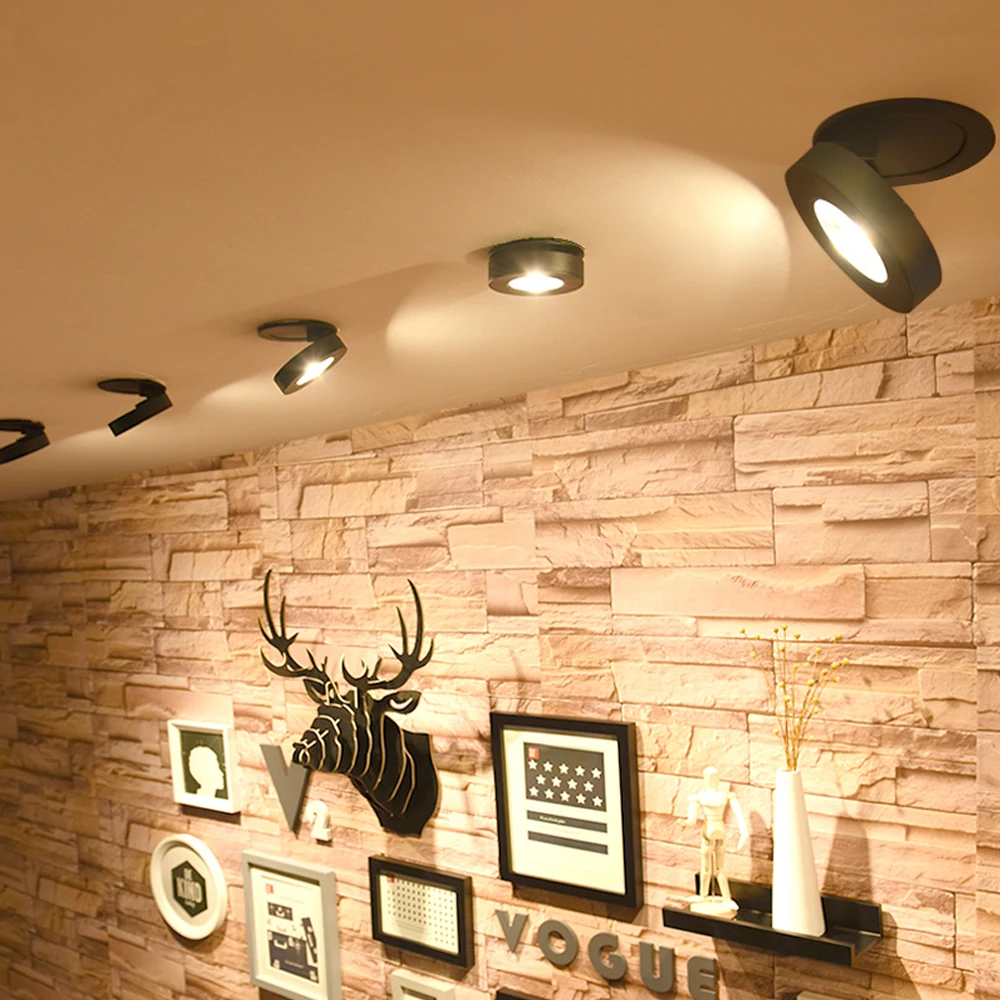 Lâmpada do Teto para Baixo Construído em Luz do Ponto Dobrável e 360 3 W e 5 W e 7 W e 12 w Slim Led Embutido Graus Rotatable Cob Recesso Downlight