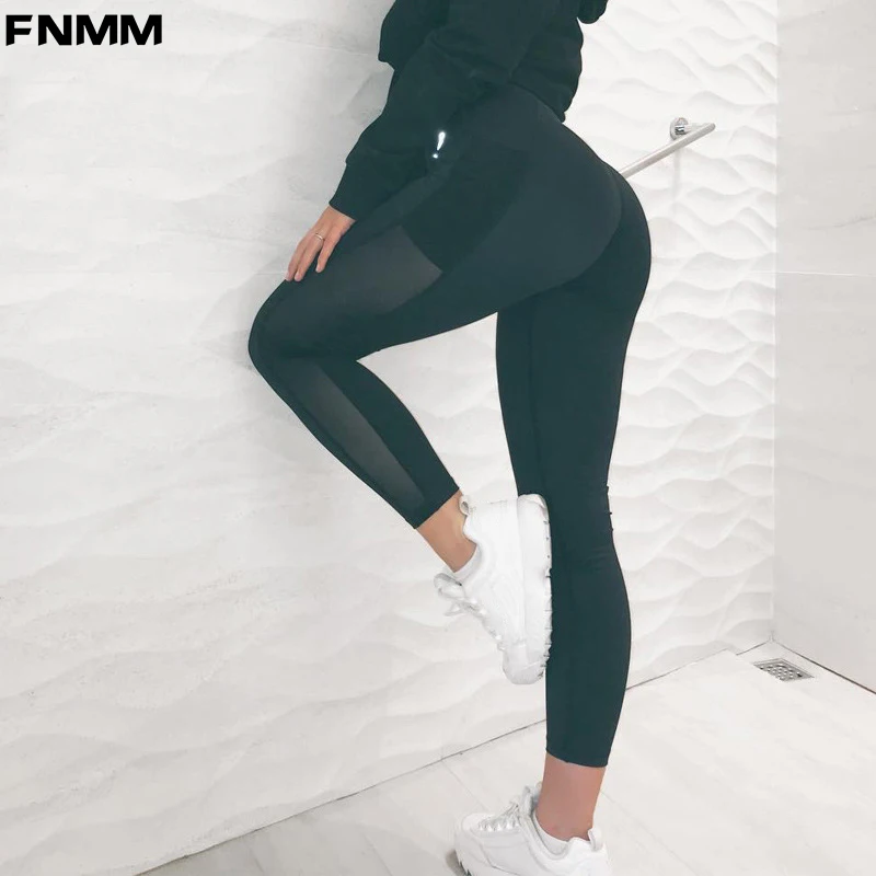 

FNMM 2019 Sport Leggings Yoga leggings for women High Elastic Patchwork woman sportswear fitness pants gym yoga pants femme