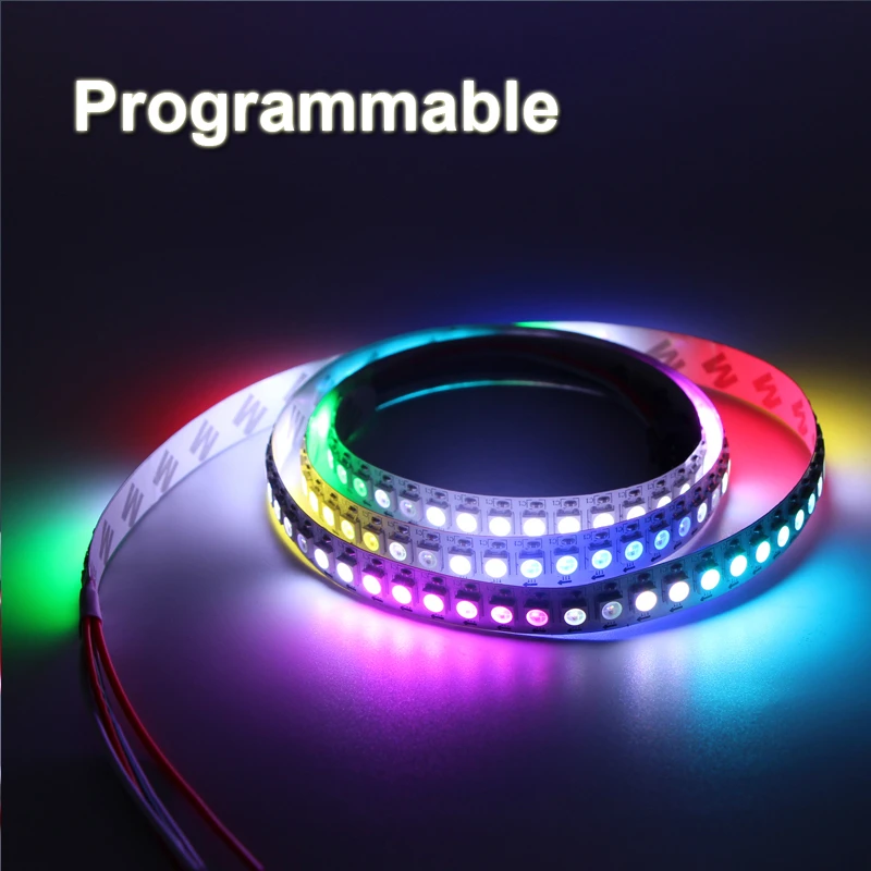 30 60 144 piksel programmable individu addressable led strip lampu ws2812b ws2812 built in 5050 rgb led strip lampu dc5v warna
