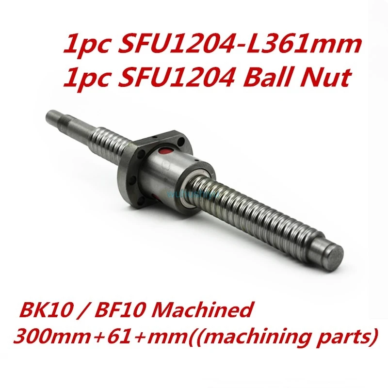 

Free shipping SFU1204 Rolled Ballscrew Set :1pc SFU1204 -L300mm+61mm(machining parts) +1pc ballnut for RM1204 cnc parts