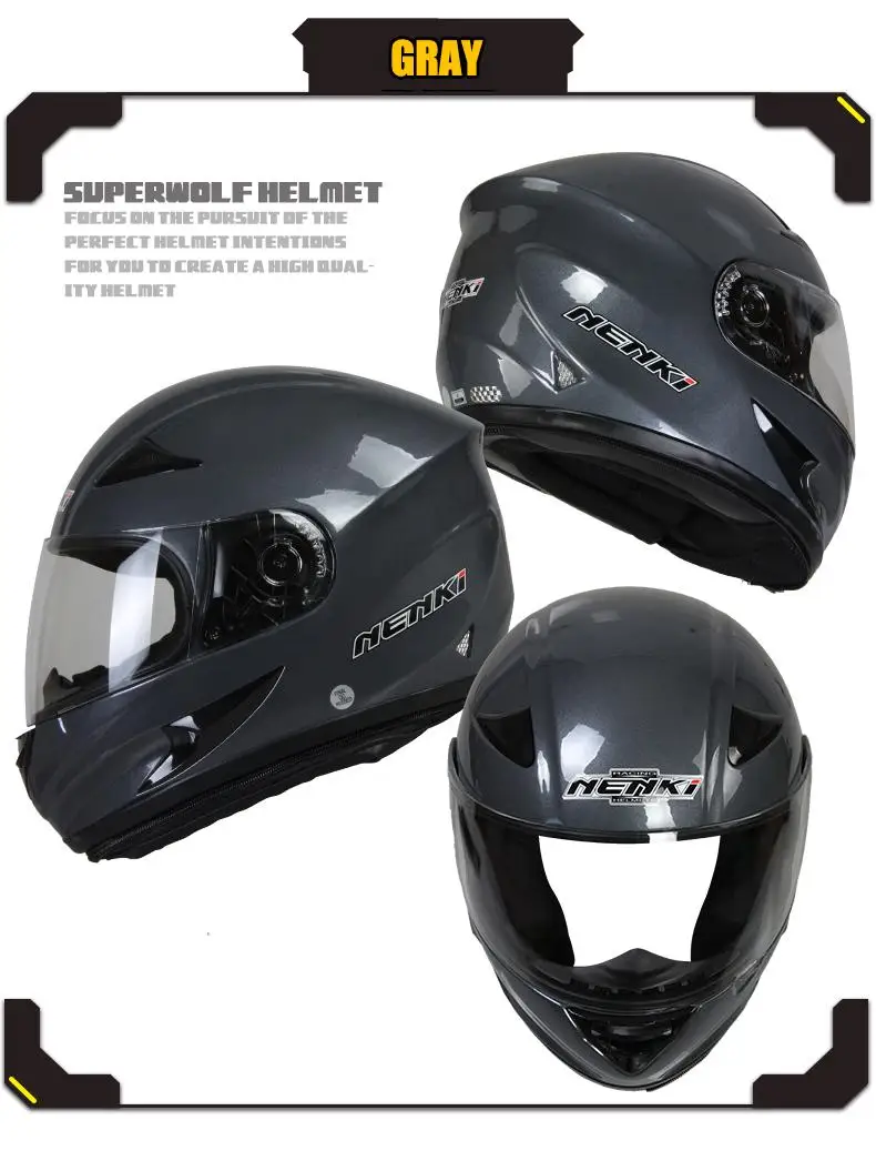NENKI мотоциклетный шлем Полнолицевой шлем мотоциклетный шлем для верховой езды уличный велосипед мотоциклетный шлем матовый черный