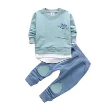 Одежда для маленьких мальчиков футболка с длинными рукавами и штаны комплект осенней детской одежды из 2 предметов для мальчиков, Повседневный хлопковый От 1 до 4 лет Детские костюмы