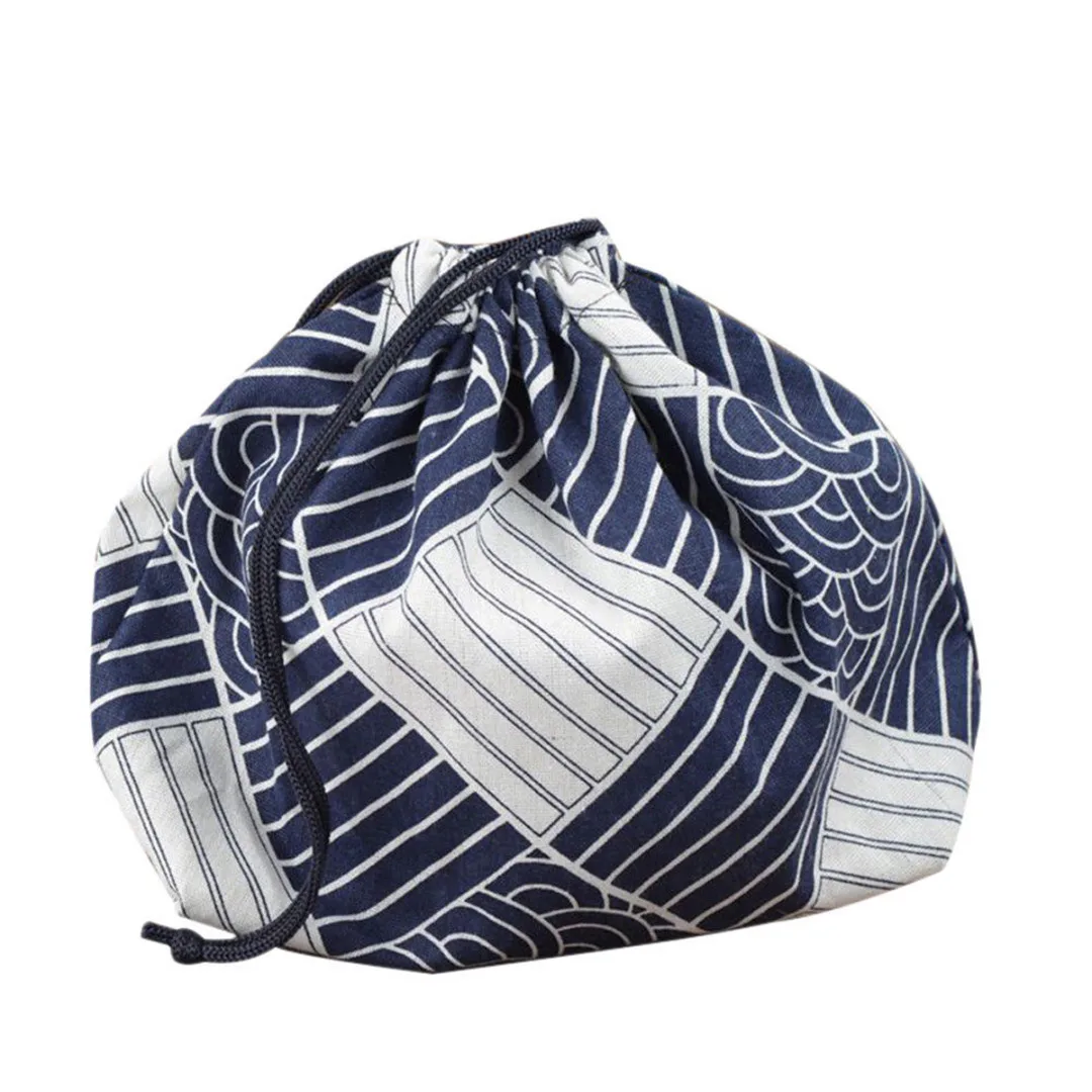 JX-LCLYL Portable Lunch Box Bento Carry Tote Picnic Case Pouch Drawstring Storage Bag