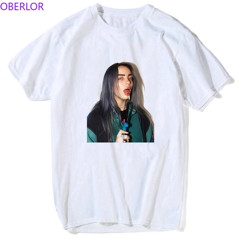 

T Shirts Billie Eilish Print 90s Vintage White T-Shirt Brand T Shirt Men/women Tops Tee Cotton Soft Casual High Street Clothing